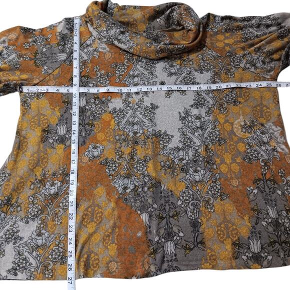 FIG & FLOWER Artsy Cowl Neck Top Blouse Plus 2X SOFT Flare Sleeves Comfort Fall - Picture 4 of 11